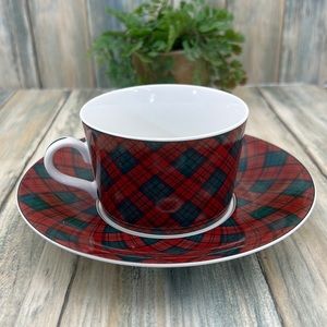 ⭐️Vintage 90’s sasaki tartan plaid cup & saucer set